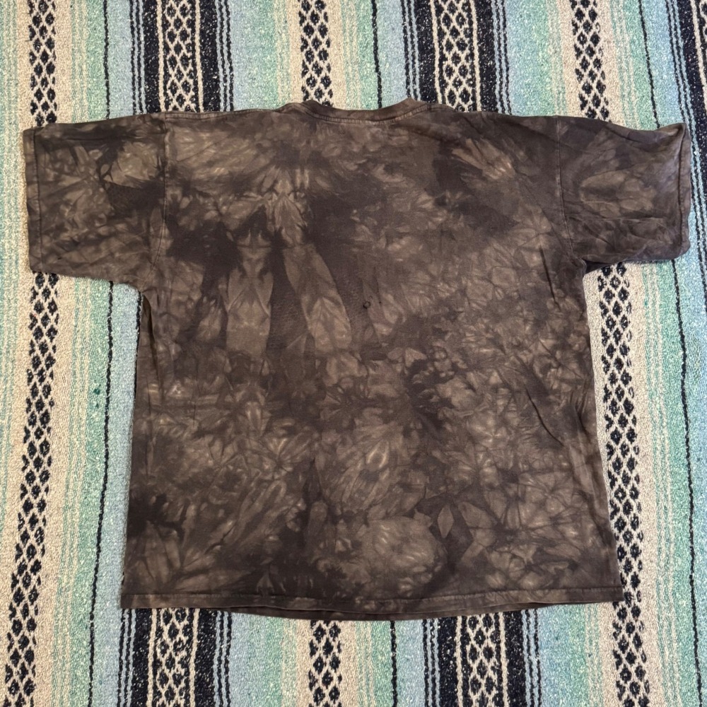 The Mountain Wolf Dreamcatcher Tie Dye T Shirt Mens XL Grey Black Leather Tag - Picture 2 of 9
